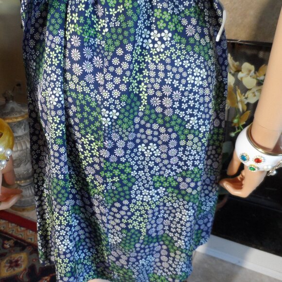 See by Chloé Green & Blue Floral Print Belted Sheath Dress – IT 38 / US 6 - Picture 12 of 16